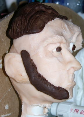 Roughly made chocolate head