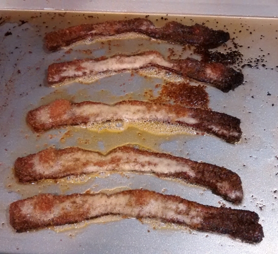 bacon on tray